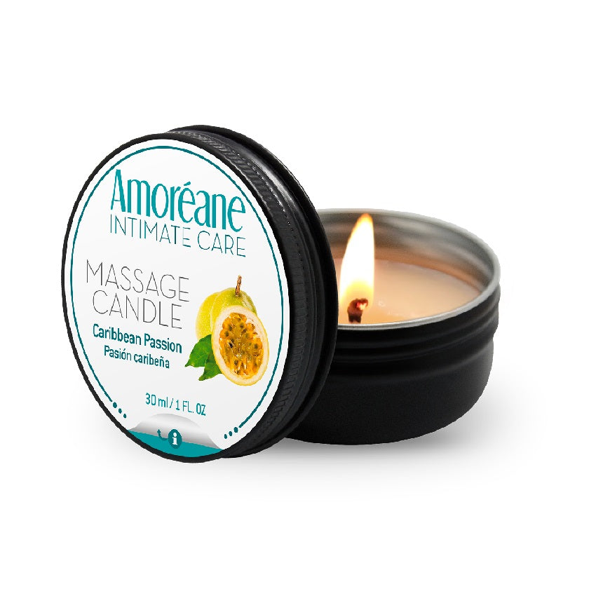 נר עיסוי חושני עם ארומה מבושמת של פסיפלורה